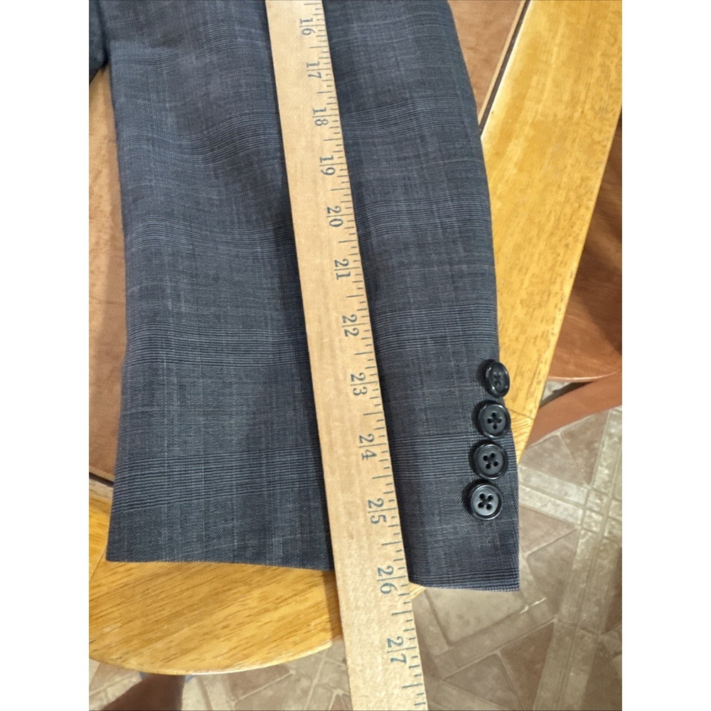 Jack Victor Suit Gray Plaid 44L Pants 38 x 32 Super 110s Wool Pinstripe 2 Piece - Picture 8 of 16